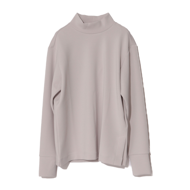 ANSUNESS 裾スリットロゴモックネック長袖カットソー