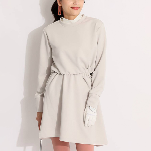 ANSUNESS ウエストドロスト長袖ワンピース